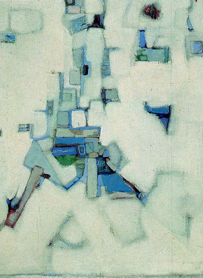 «Passeio na neve», óleo s/ tela, 45 x 34, 1976, col. particular. Exposto na Galeria Nasoni (1989)