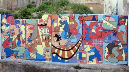 Mural feito e destruido na Rua da Achada