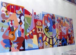 Mural pintado no Largo dos Trigueiros