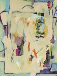 Quadro de Mário Dionísio - «SÔBOLOS RIOS QUE VÃO» (CAMÕES), acrílico s/ papel, 38,5 x 28,5, 1989