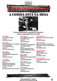 Cartaz Ciclo Cinema: A Comida está na mesa