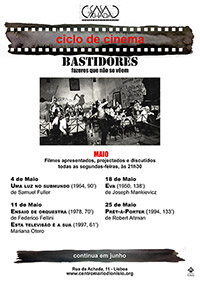 Cartaz Ciclo Cinema: Bastidores