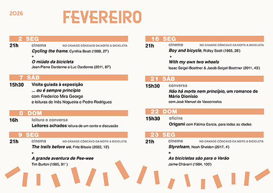 Cartaz da programação do mês de Fevereiro 2026