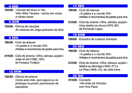 Cartaz da programação do mês de Março de 2023
