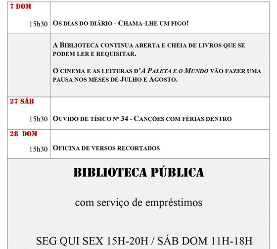 Cartaz da programação do mês de Agosto de 2022